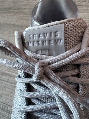 Travis Mathew Neutral gray Knit Lace-Up Sneaker
